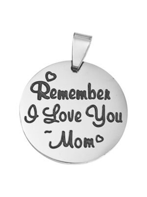 Remember Pendant in stainless steel, 25mm excl bail