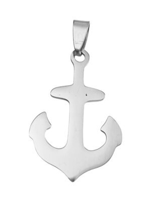 Large Anchor Pendant in Stainless Steel, 37mm excl bail