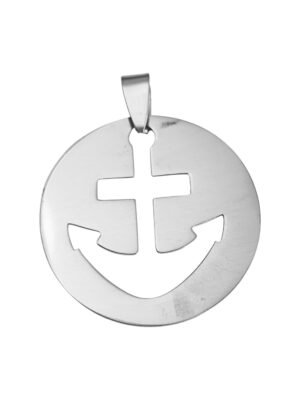 Anchor Pendant in Stainless Steel, 33mm excl bail