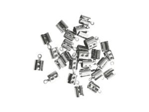 Cove clasp cord end in stainless steel