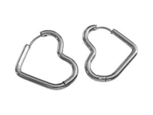 Heart shape stainless steel earring pair
