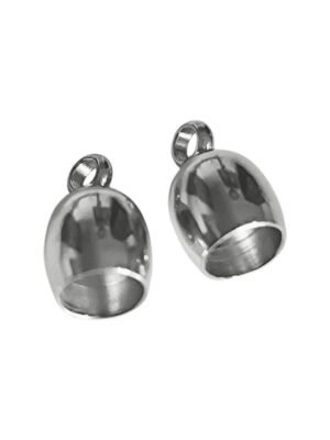 Pair of end caps for 5mm string in stainless steel