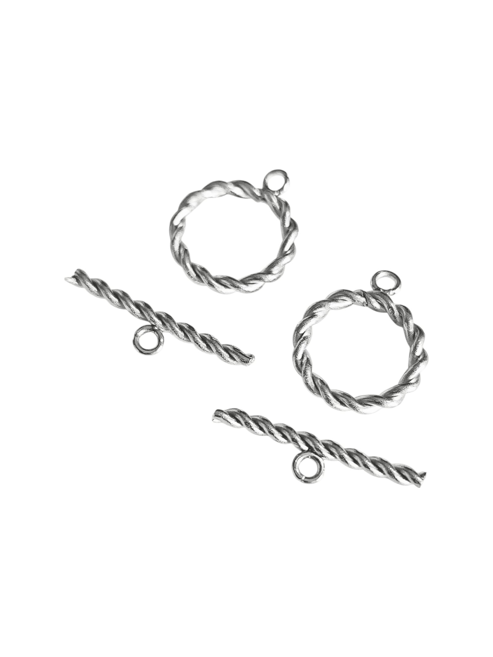 Bar and Toggle Clasp, Stainless steel, 2 pairs