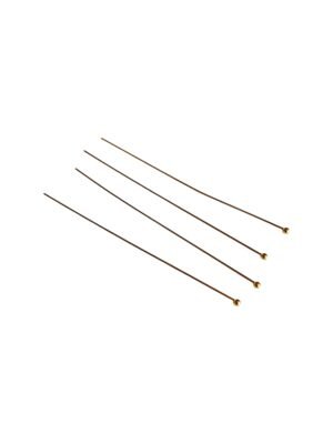 Gold Stainless Steel Ball Head pins, 0.7x70mm, 4 pcs