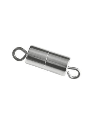 Barrel screw clasp in Stainless steel, 18mm with loops