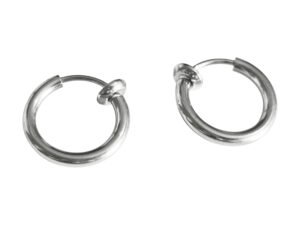 False piercing earring in stainless steel, 14.2mm