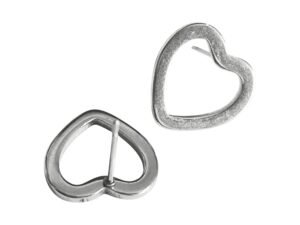 Heart Stainless Steel, Earring Post, 14mm