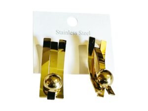 Gold Bars and ball Stainless Steel Earring, 40mm