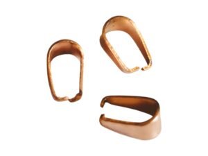 3 x Stainless steel pinch bail in Rose Gold, 7mm