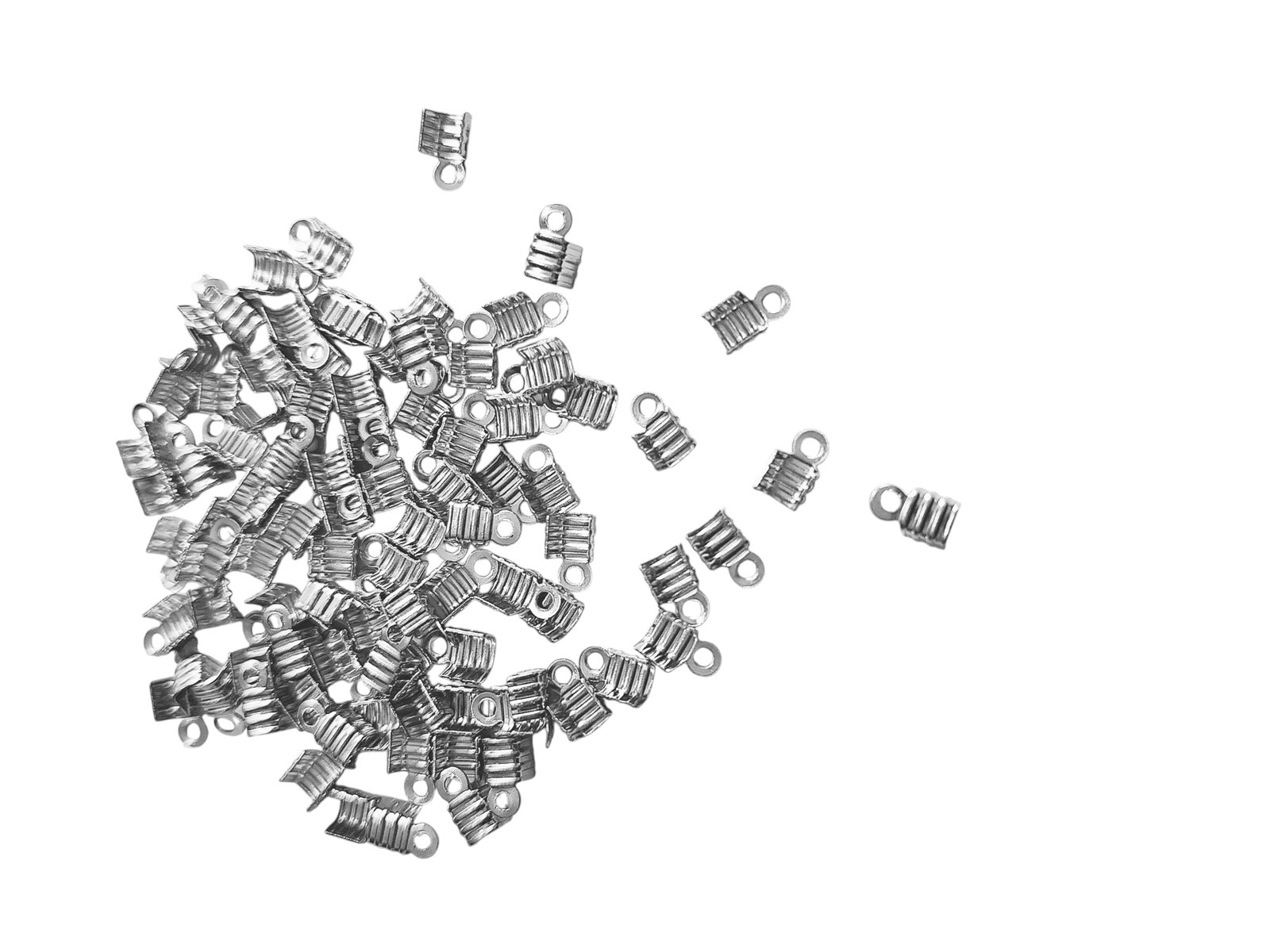 Cord End Crimps, 5 x 8mm, Stainless steel, 25 Pieces - Image 2