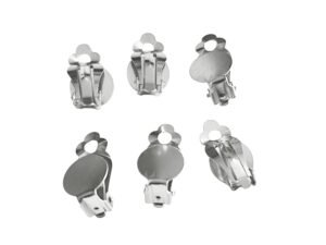 Clip on Earring with Flat Bezel
