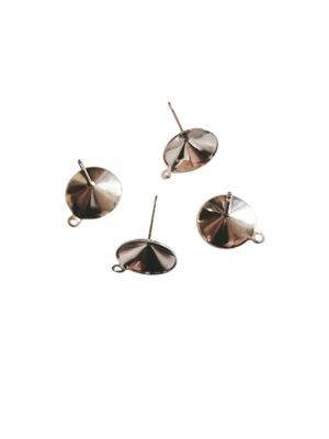 Earring Post in stainless steel with 10mm cups and loop