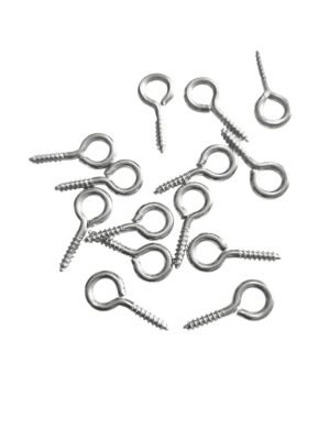 Stainless Steel Screw Eye Pins, 15mm, 12 Pcs