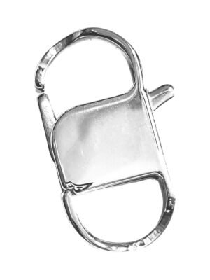 Stainless steel curb chain clasp, 32mm