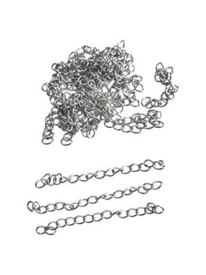 15 x Stainless steel extension chain, 4.7cm long, 3mm wide