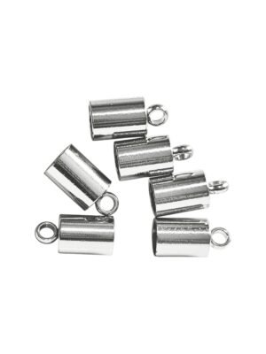 End caps for 4mm string in stainless steel, 6 pcs