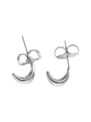 Curved earring with fancy bail in Stainless Steel, 10mm