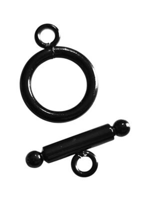 Bar and Toggle Clasp, Stainless Steel, Black 17mm