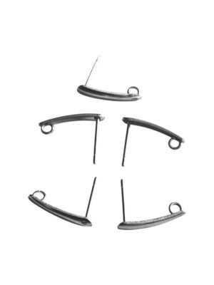 Slender curve earring with loop at the back, 15mm