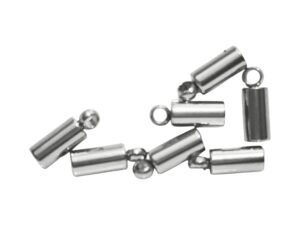 End caps for 1mm cable in stainless steel, 7 pcs