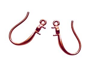 Fish Hook Earring Pair with hook and gemstone cup 2.5mm