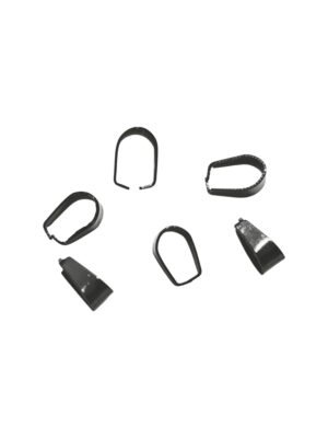 Stainless steel pinch bail in black, 8.3mm