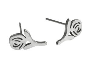 Rose pin earrings
