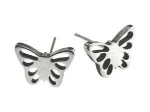 Butterfly earring pair in stainless steel