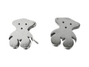 Bear earrings in stainless steel