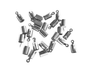 Cove Clasps Cord End, 5.4 x 12.7mm, Stainless steel 24pcs