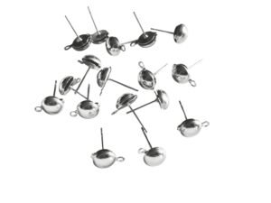 Stainless steel Earring Stud, Dome front