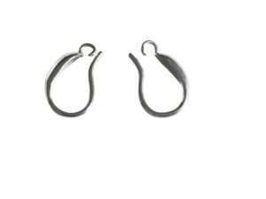 Curved Earring Fish Hook, with loop, 1 pair