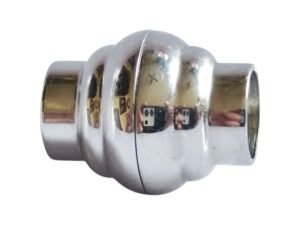 Barrel design magnetic clasp in stainless steel