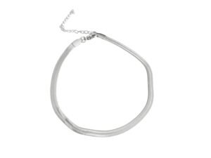 Stainless-steel Blade Chain Ankle Bracelet, 19cmx4.2mm w extender chain