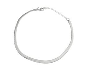 Stainless-steel Blade Chain Ankle bracelet, 19cmx3.2mm w extender chain