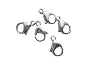 Stainless steel lobster clasp, 13mm, 5 pcs