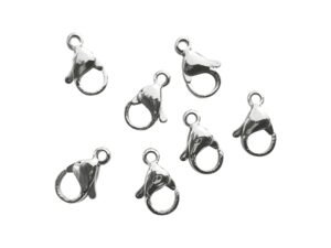 Stainless steel lobster clasp, 11mm, 7 pcs
