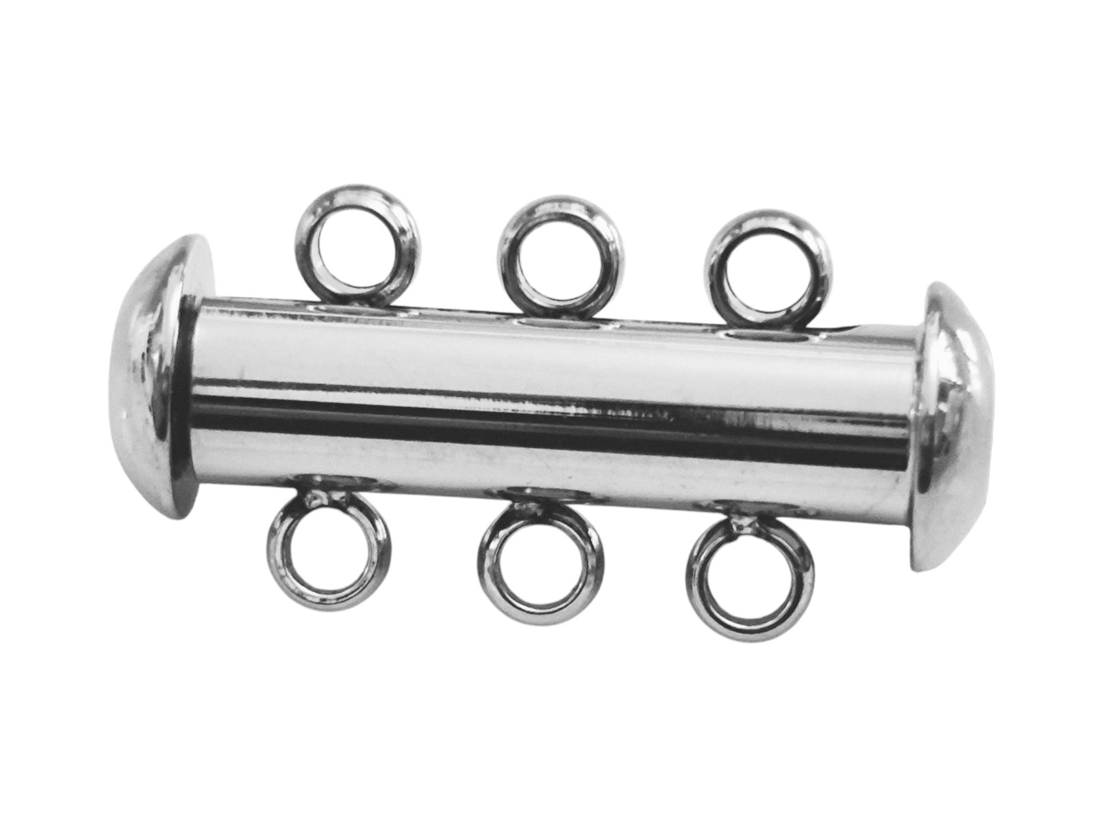 Stainless Steel slide lock clasp, 20mm, 3 string