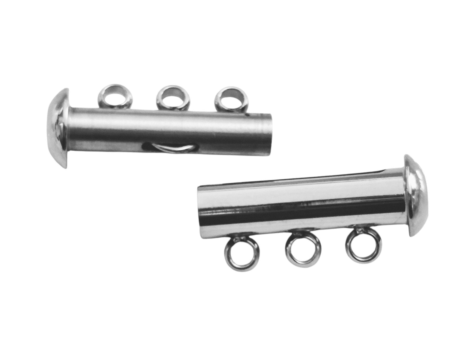Stainless Steel slide lock clasp, 20mm, 3 string - Image 2