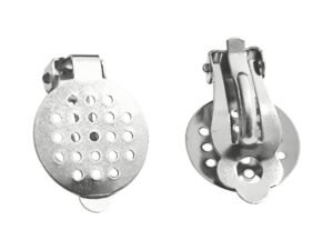 Clip on Earrings in Stainless Steel with 15 mm perforated bezel