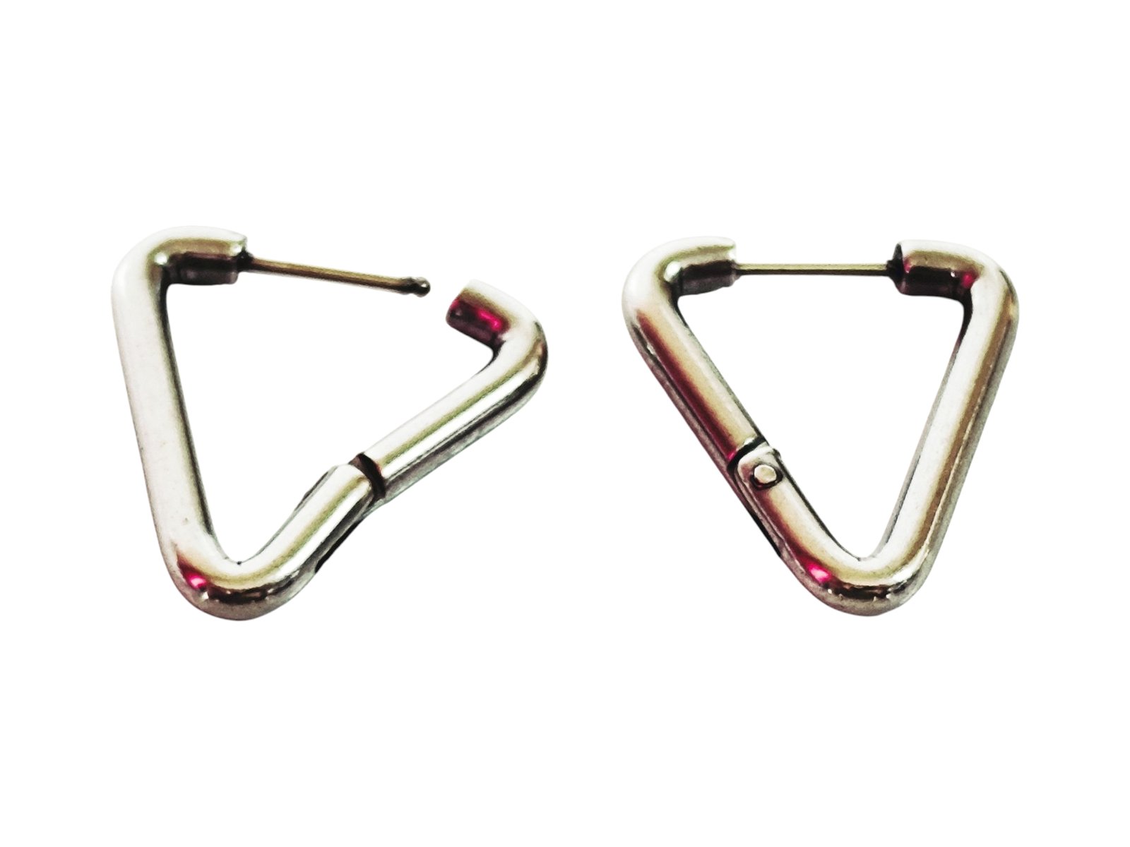 Triangular Earrings in Stainless Steel, 20mm