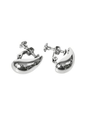 Clip-on teardrop Earrings in Stainless Steel, 17mm