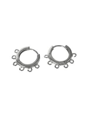 Stainless Steel Multi-Loop Hoop Earring Findings, 21mm