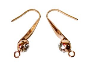 Earring Pair with Loop and 5mm Cubic Zirconia