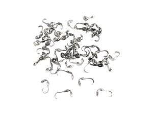 Clamshell bead end, Stainless steel, 3x8mm, 46 pcs