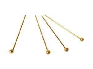 Gold Stainless Steel Ball Head pins, 0.6x25mm, 4 Pcs