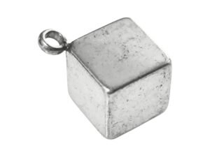 Cube Charm in Stainless Steel 8mm