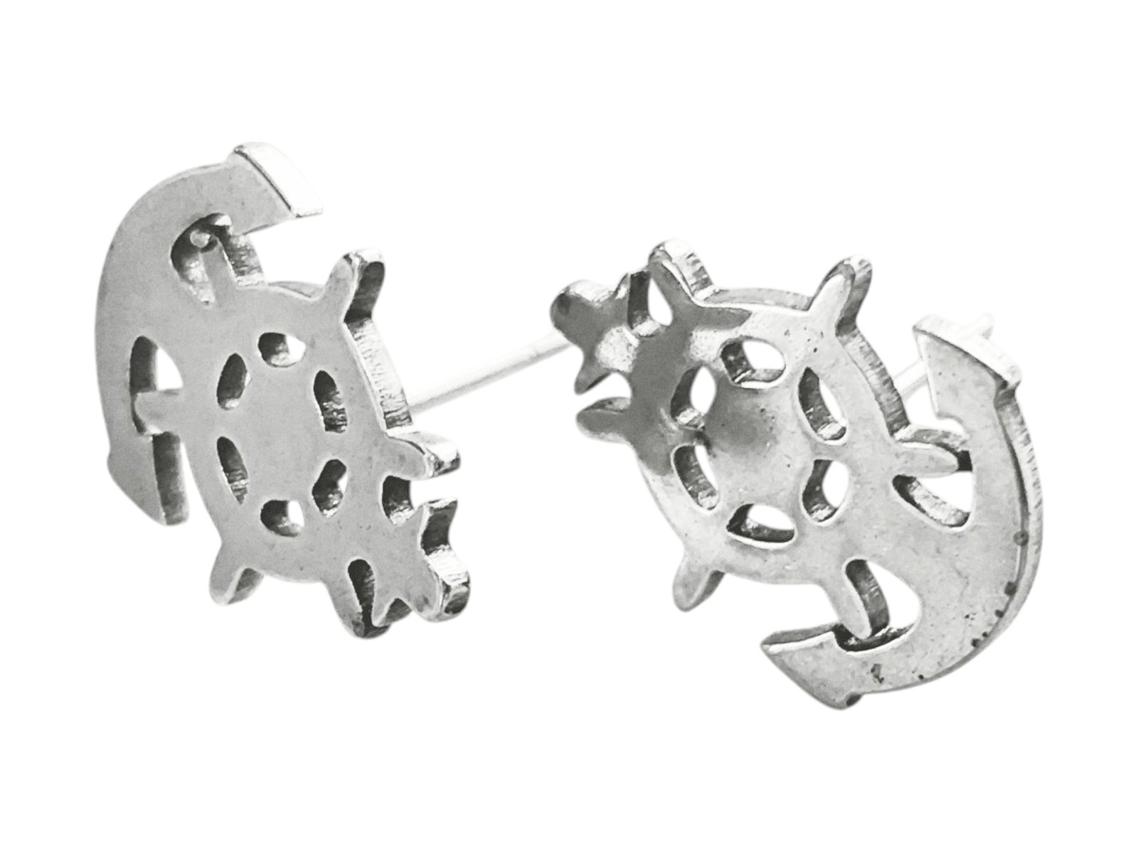 Anchor earring post in stainless steel 15mm