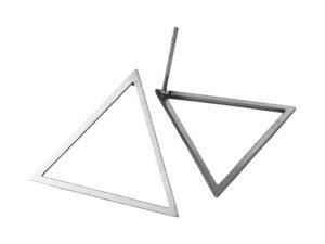 Triangular earring post in stainless steel 22mm