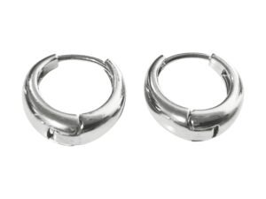 Rounded ear hugging hoop in Stainless Steel, 14mm